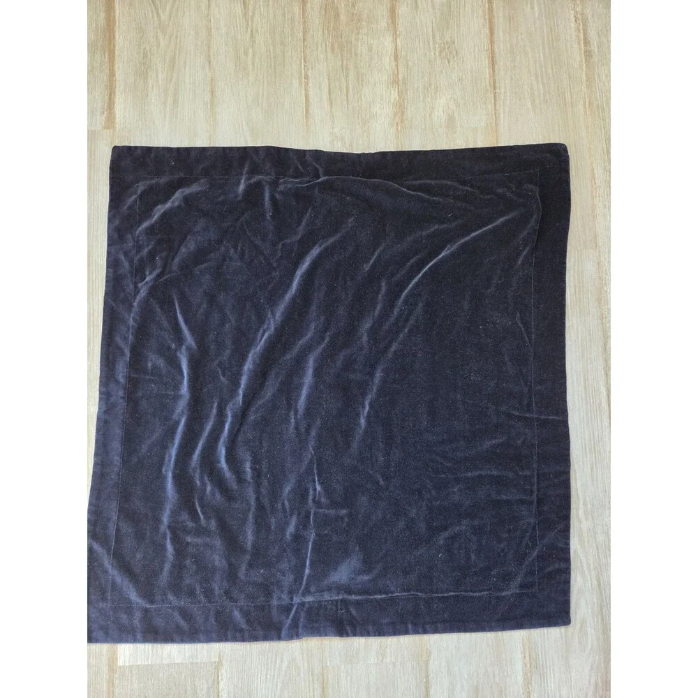Pottery Barn Navy Blue Velvet Button Front Pillowcases 100% Cotton Set of 2 EUC